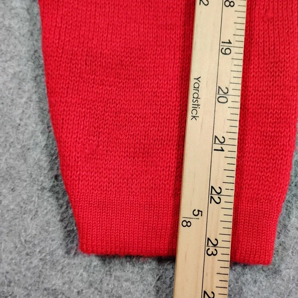 Eisbar Vintage Ski Sweater Mens L Red 100% Wool Stripe Crewneck West Germany 80s